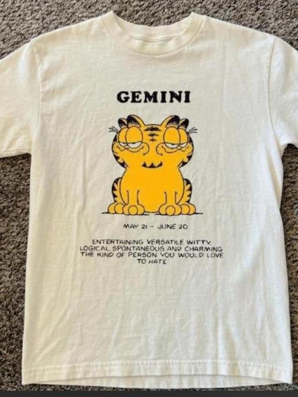 Gildan White Tee with Yellow Gemini Cat Graphic